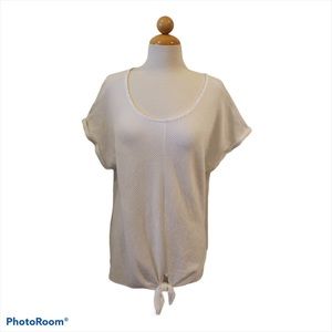 W5 Chevron Textured Tie Front Blouse